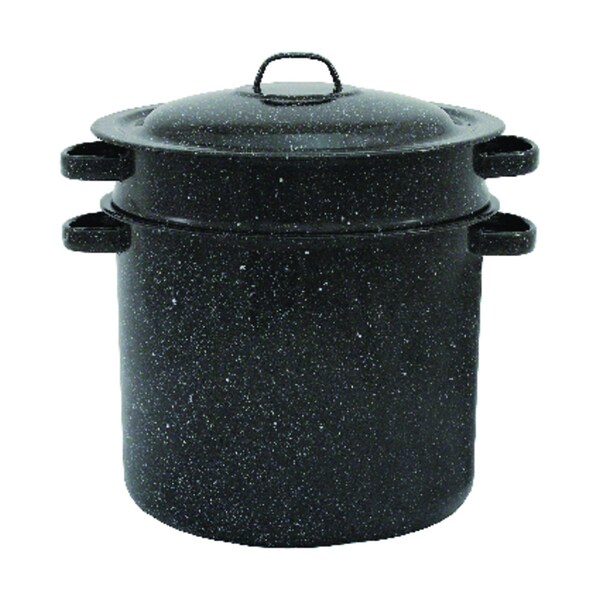 Columbian Home Granite Ware Ceramic Over Steel Blancher 7.5 qt Black 319806 - main